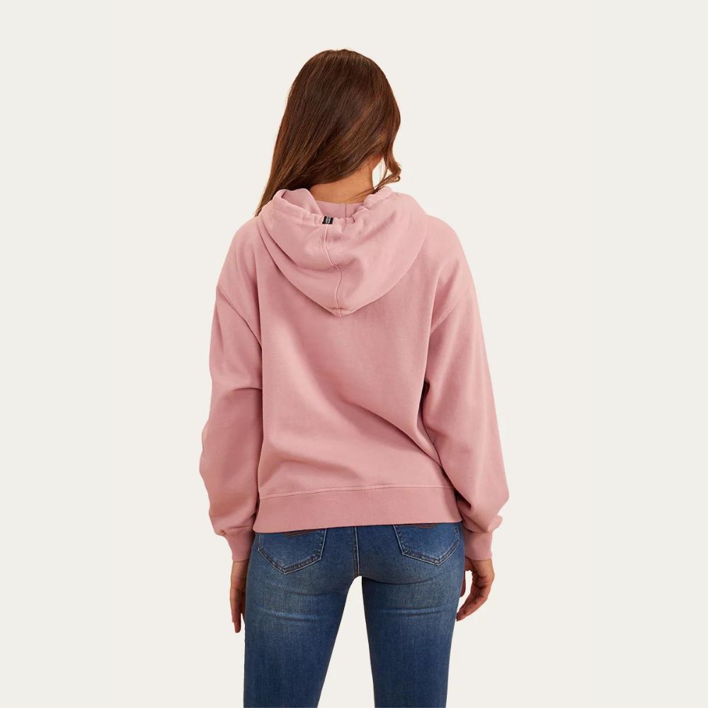 Ringers Western Varsity Womens Hoodie - Rosey  Pink
