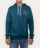 Ringers Western Signature Bull Mens Pullover Hoodie - Petrol Blue with Copper Print