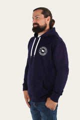 Ringers Western Signature Bull Mens Pullover Hoodie - Dark Navy with White Print